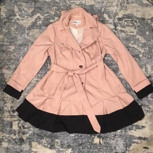 Momo Maternity Blush Colorblock Trench Coat Size L